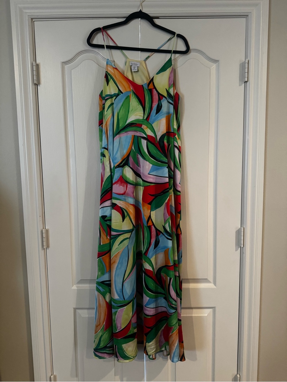 Nicole Miller Multicolor Abstract Slip Maxi Dress